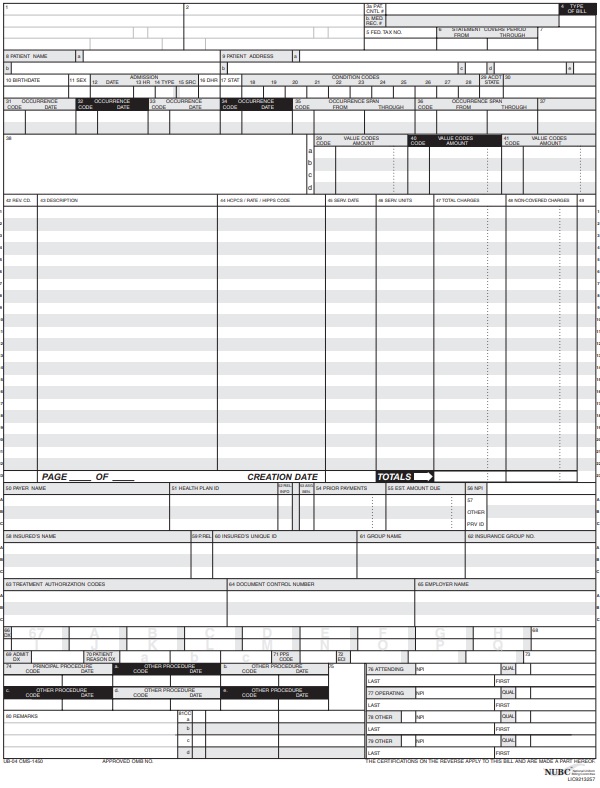 CMS 1450 form